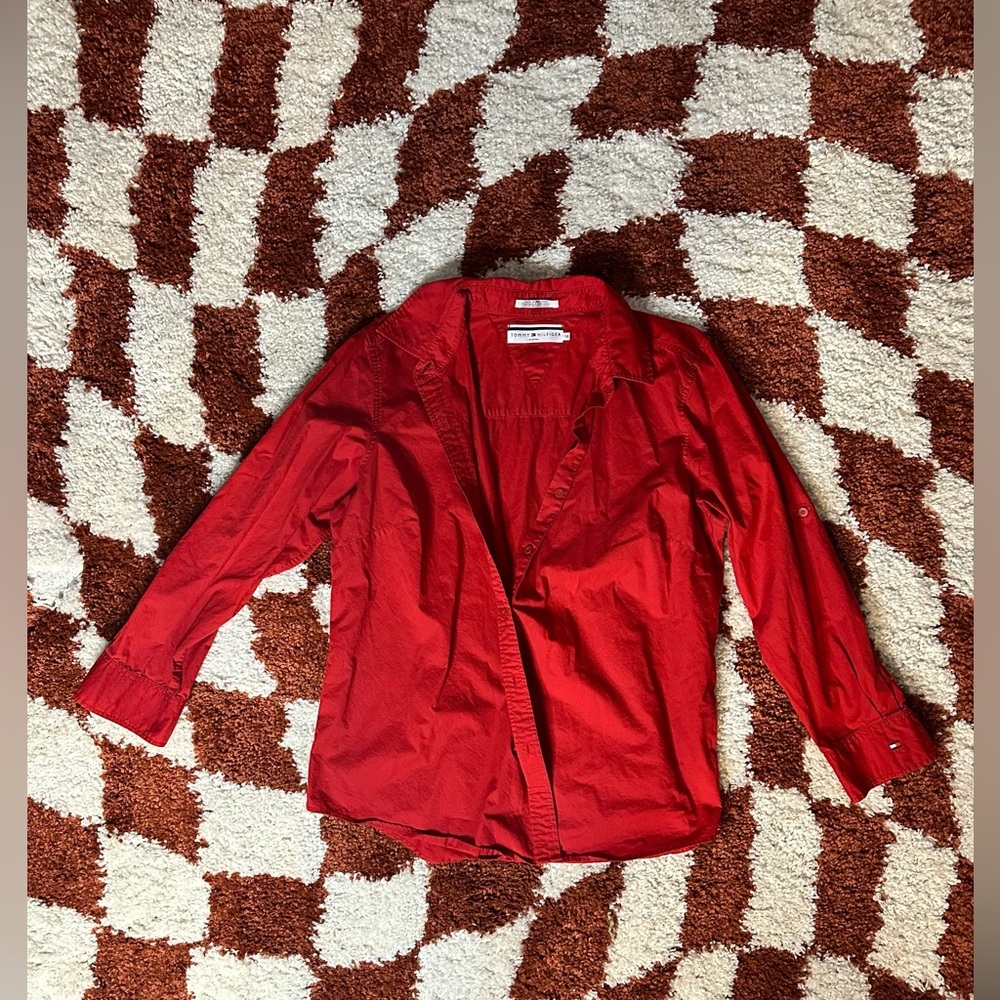 Tommy Hilfiger Red Button Down Shirt — Size XL